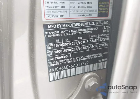 2006 Mercedes-Benz R 350 4Matic из США, поврежденный, VIN 4JGCB65E76A011722